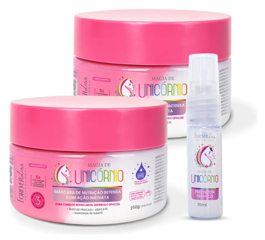 Combo Máscara Magia De Unicórnio Ganhe Mini Protetor Térmico